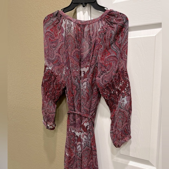 Lucky Brand | Dresses | Lucky
Brand Paisley Chiffon Belted Dress sz L - Picture 7 of 10
